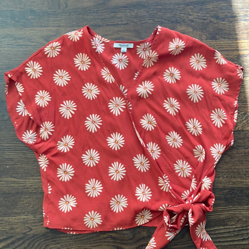 Madewell Sash Tie Wrap Top